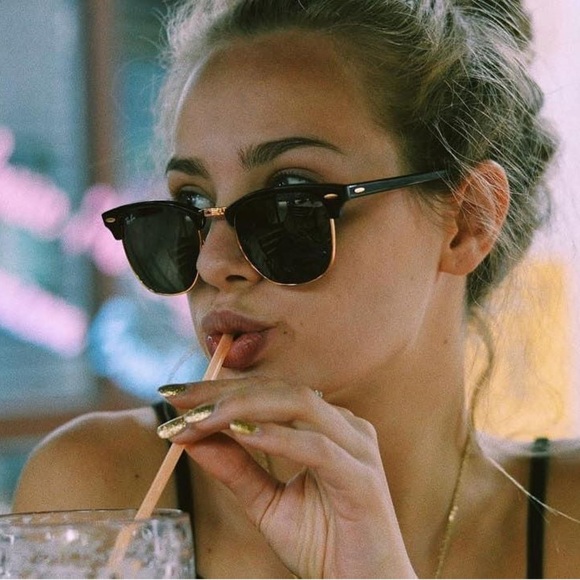 Ray-Ban Polarized Clubmaster Sunglasses Classic Hipster 990/58 Tortoise 51mm - Picture 7 of 14